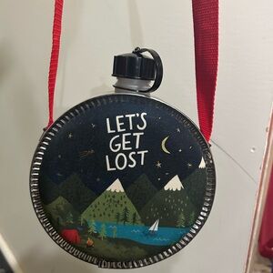 NATURAL LIFE Let's Get Lost Canteen with Red Strap water bottle cup camping